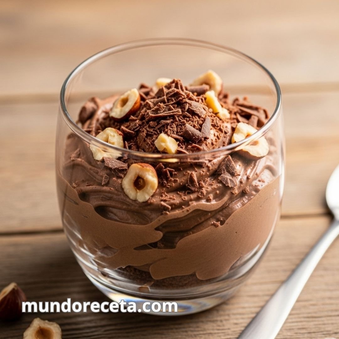 Mousse de chocolate con licor de avellana
