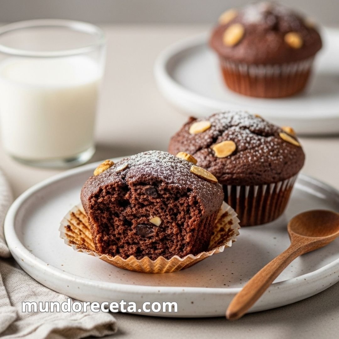 Muffins de chocolate y almendras sin gluten