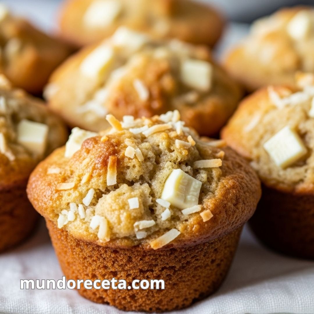 Muffins de coco y chocolate blanco