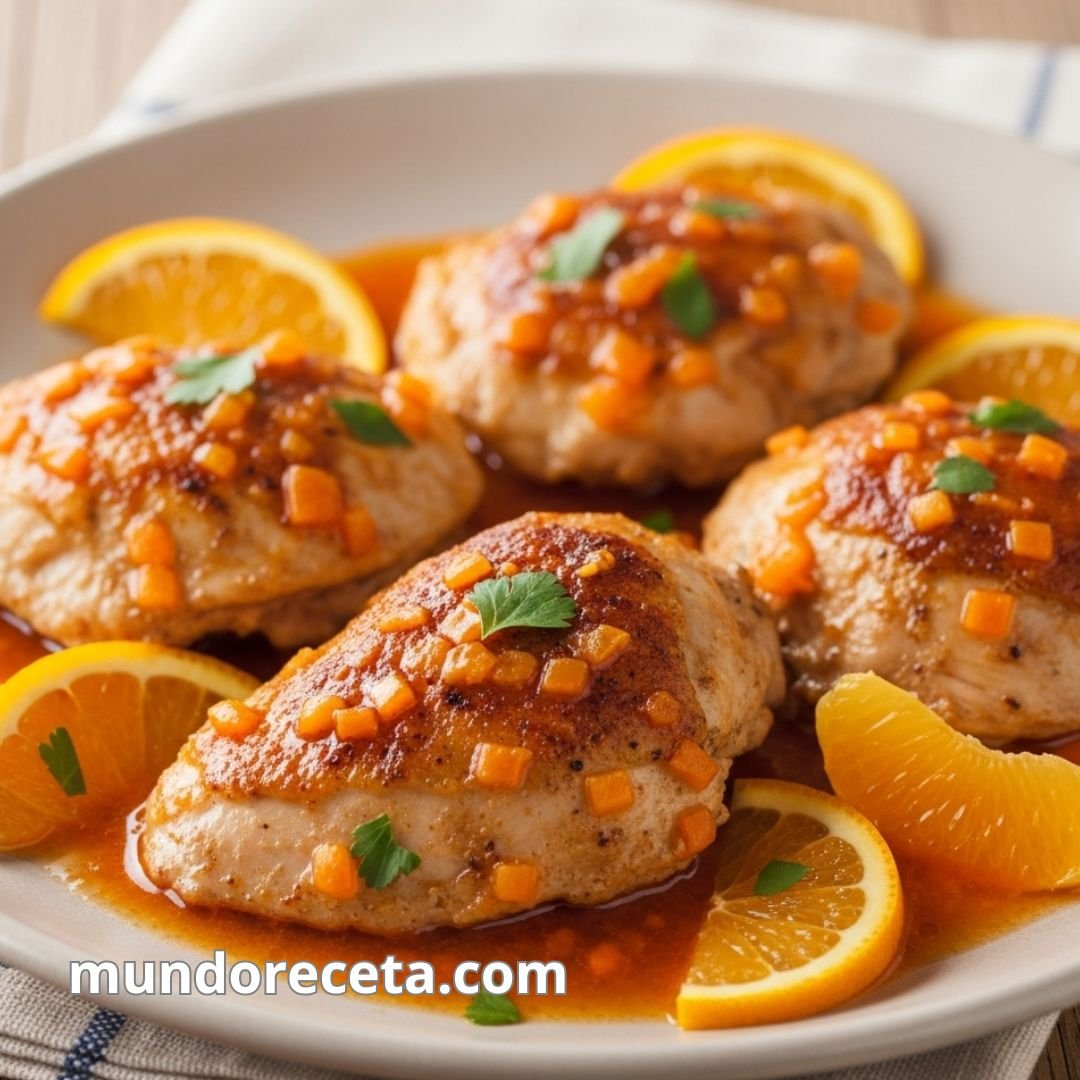 Pollo a la naranja con especias al horno