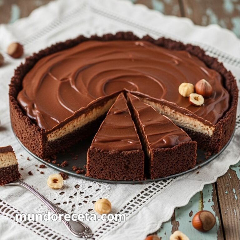Tarta de cacao y crema de avellanas