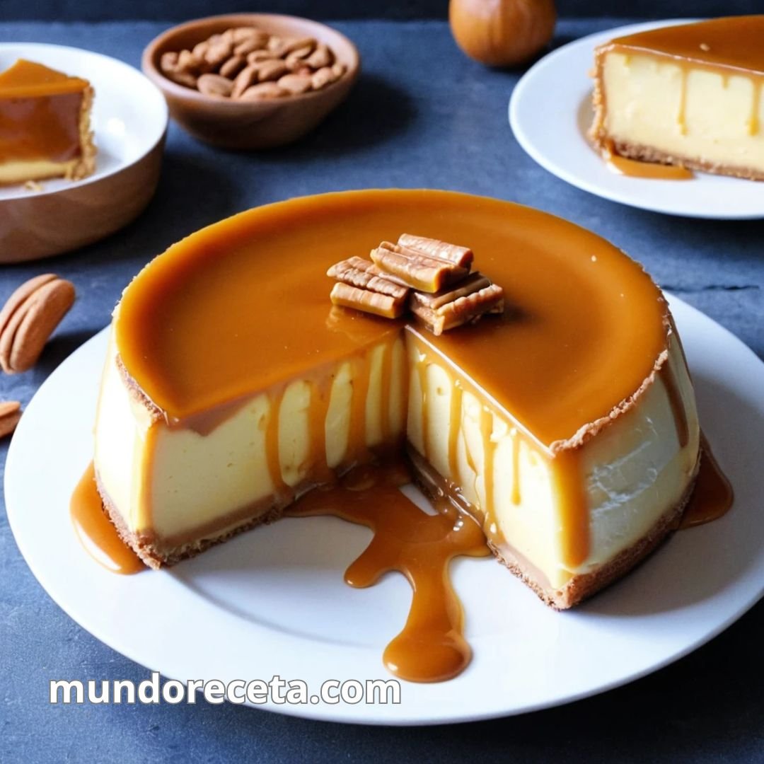 Tarta de queso y dulce de leche con base crujiente