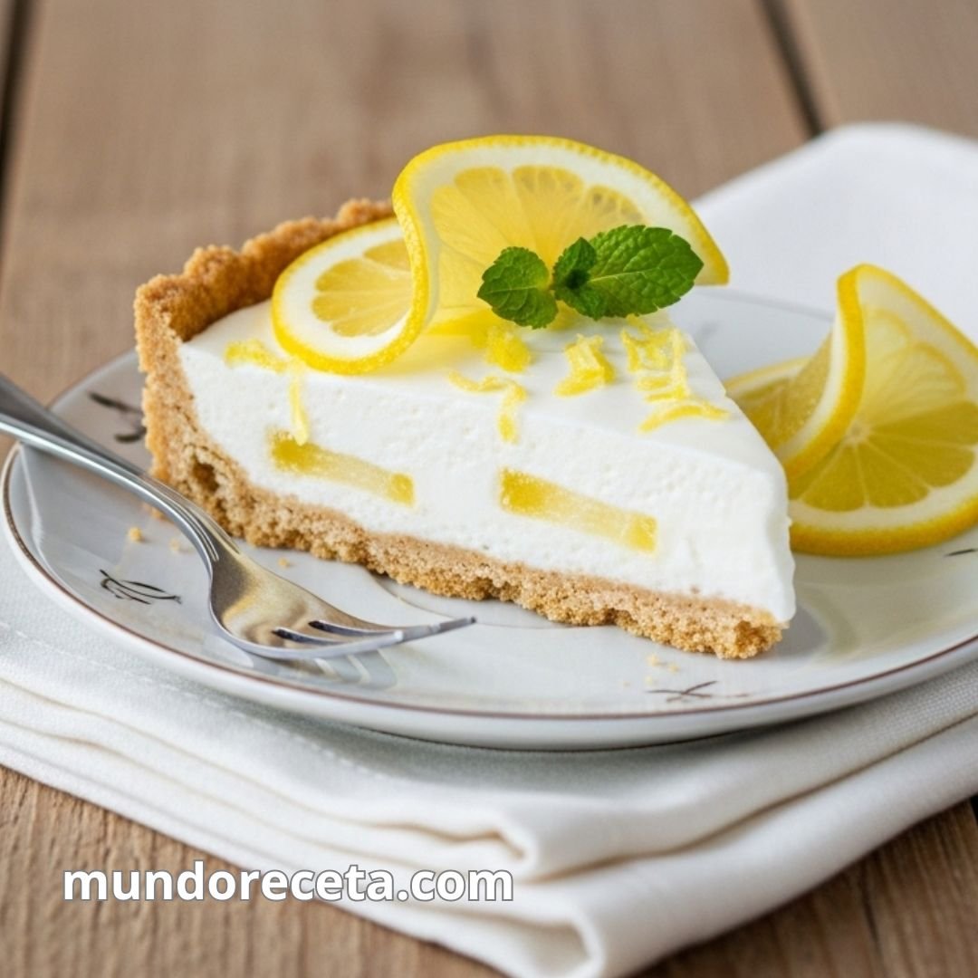 Tarta de yogur y limón con base de galleta