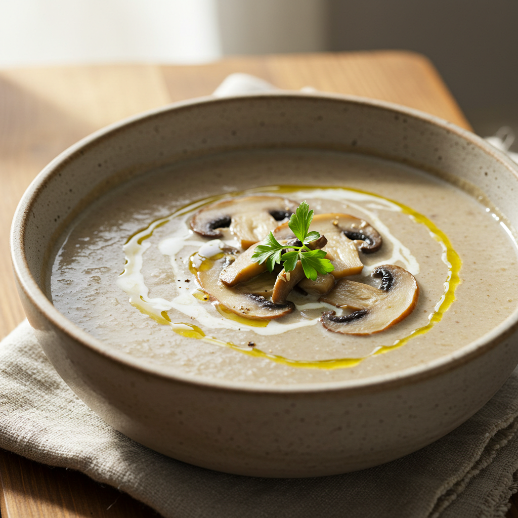 Crema de champiñones ligera y sabrosa