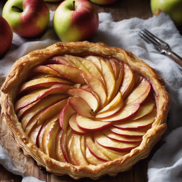 Tarta de manzana fácil con hojaldre