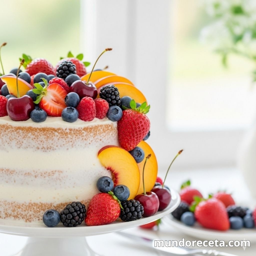 Tarta de Vainilla y Frutas para Celebraciones de Verano