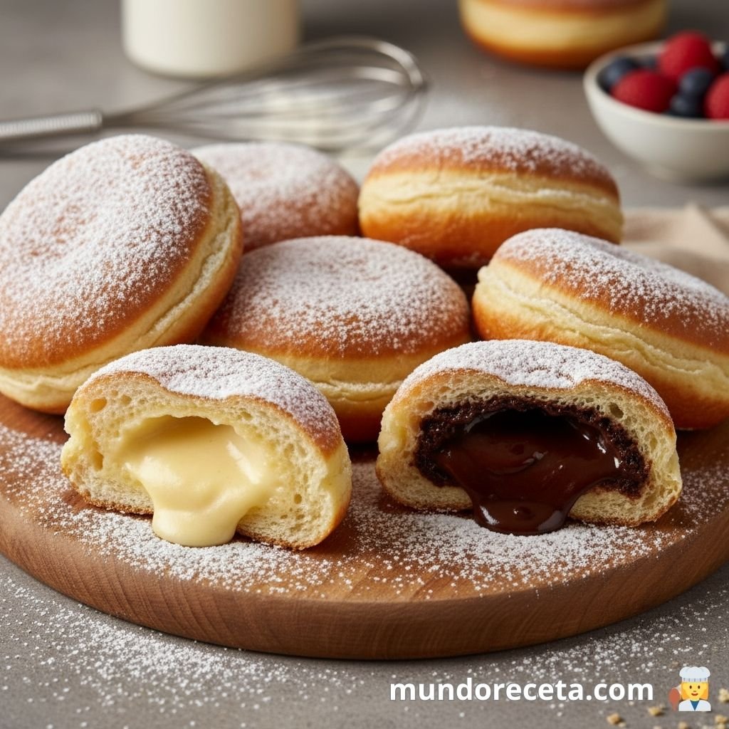 Berlinesas Esponjosas Rellenas de crema o chocolate