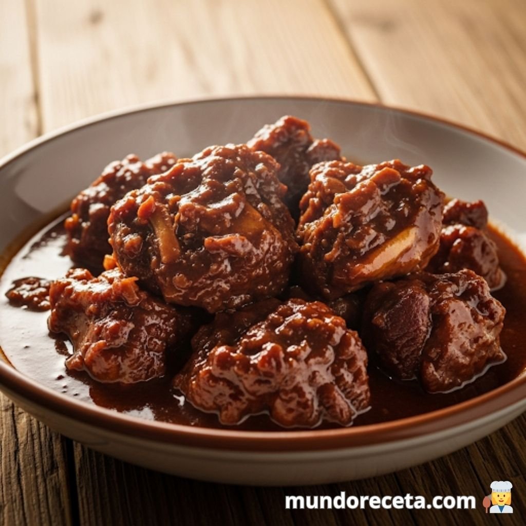 Carrilleras de Cerdo Estofadas con Chocolate y Vino Tinto