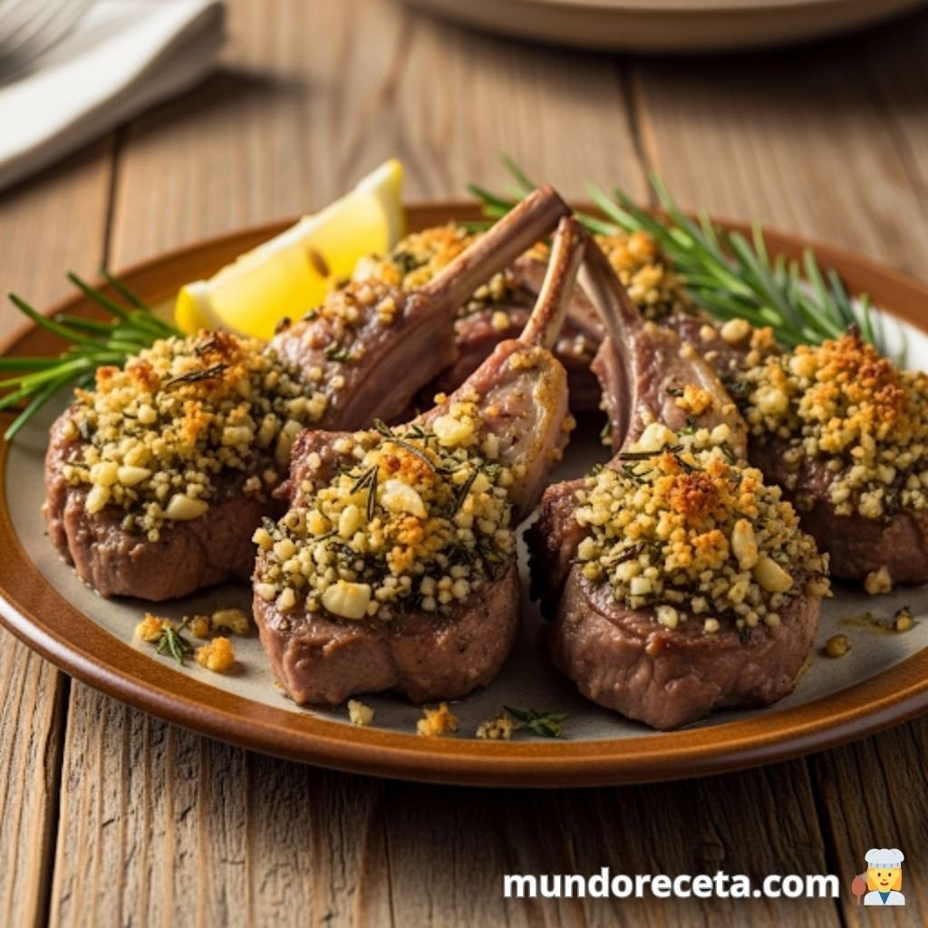 Chuletas de Cordero con Costra de Hierbas y Ajo al Horno