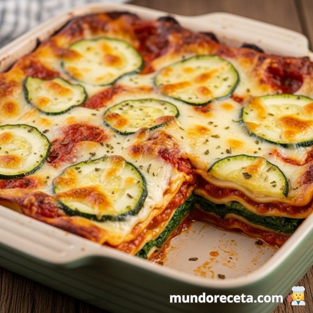 Lasaña de Calabacín y Espinacas con Salsa de Tomate Casera