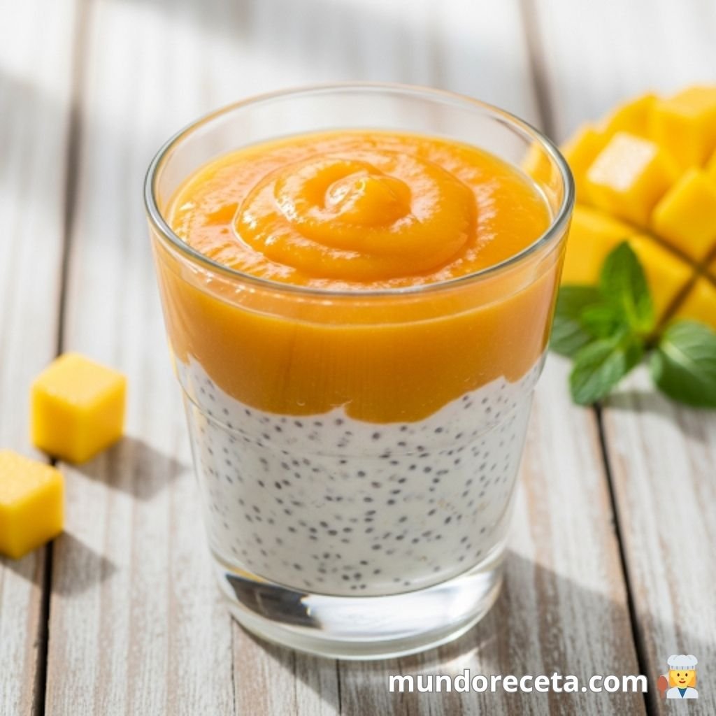 Mousse de Mango y Yogur Griego con Semillas de Chía