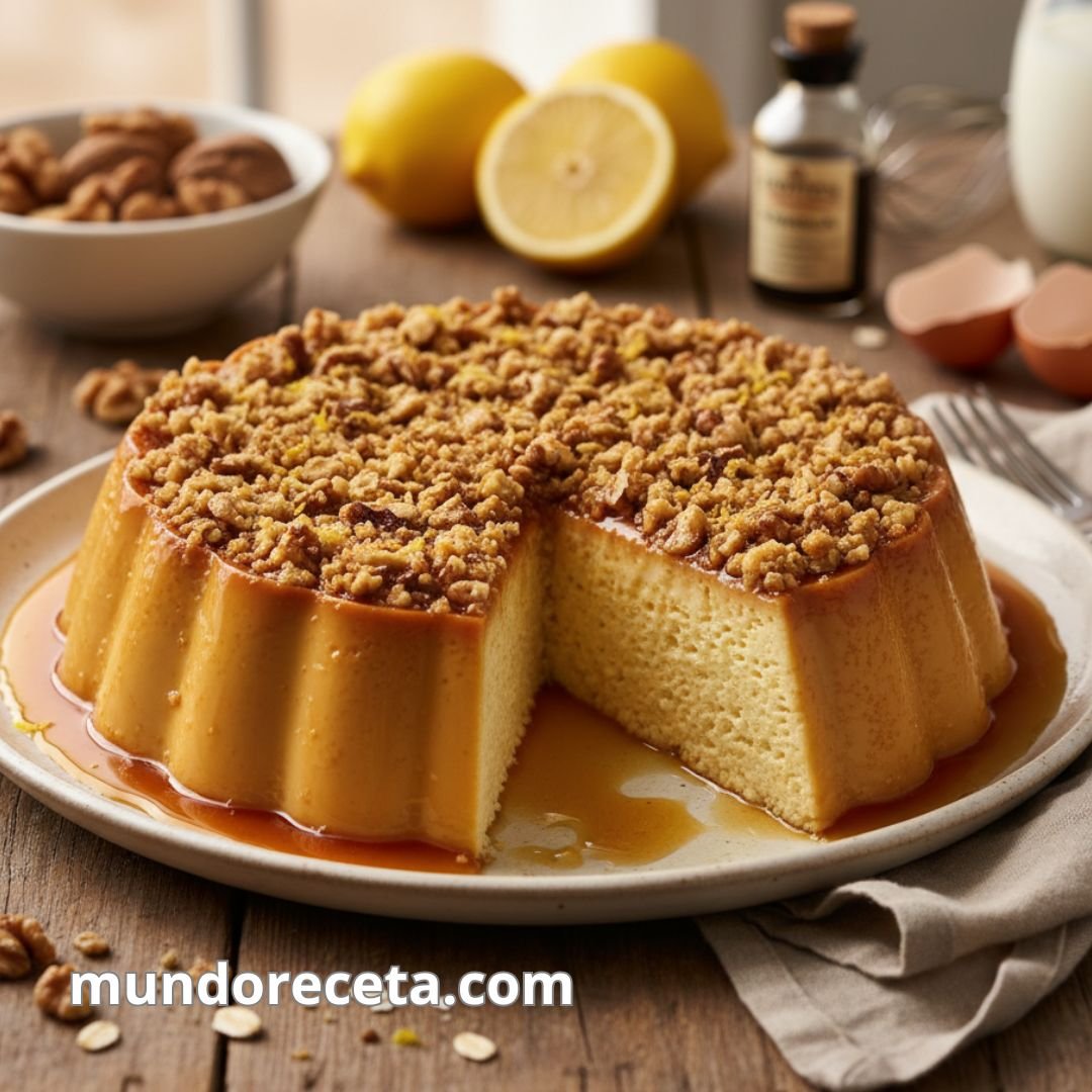 flan de leche con caramelo de limón